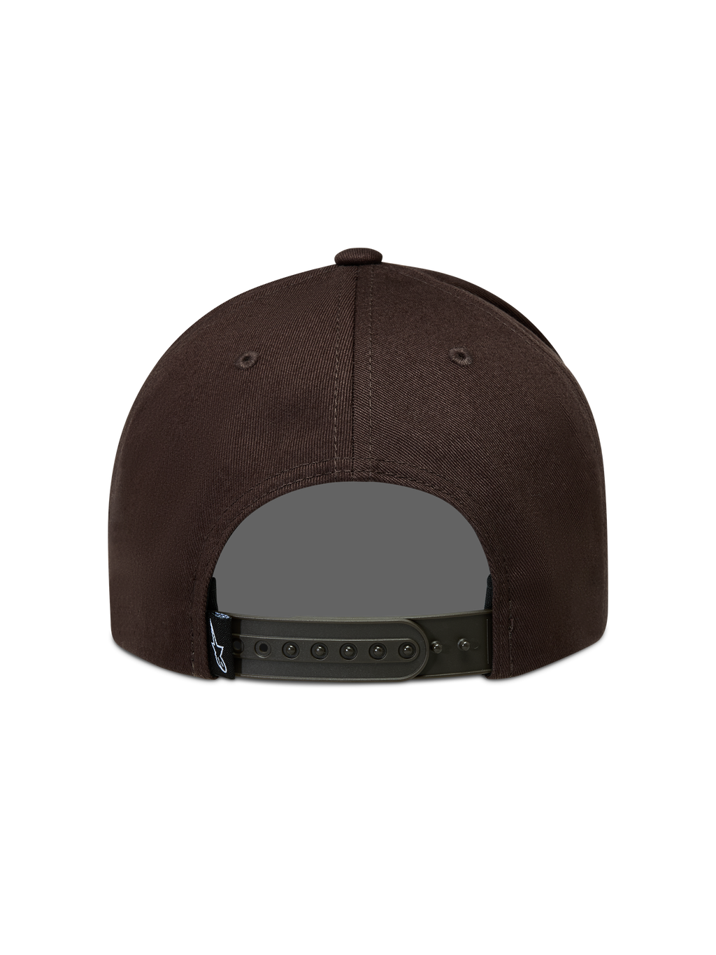 Alpinestars Combo Logo Snapback, gorra marrón de sarga con cierre ajustable, vista trasera