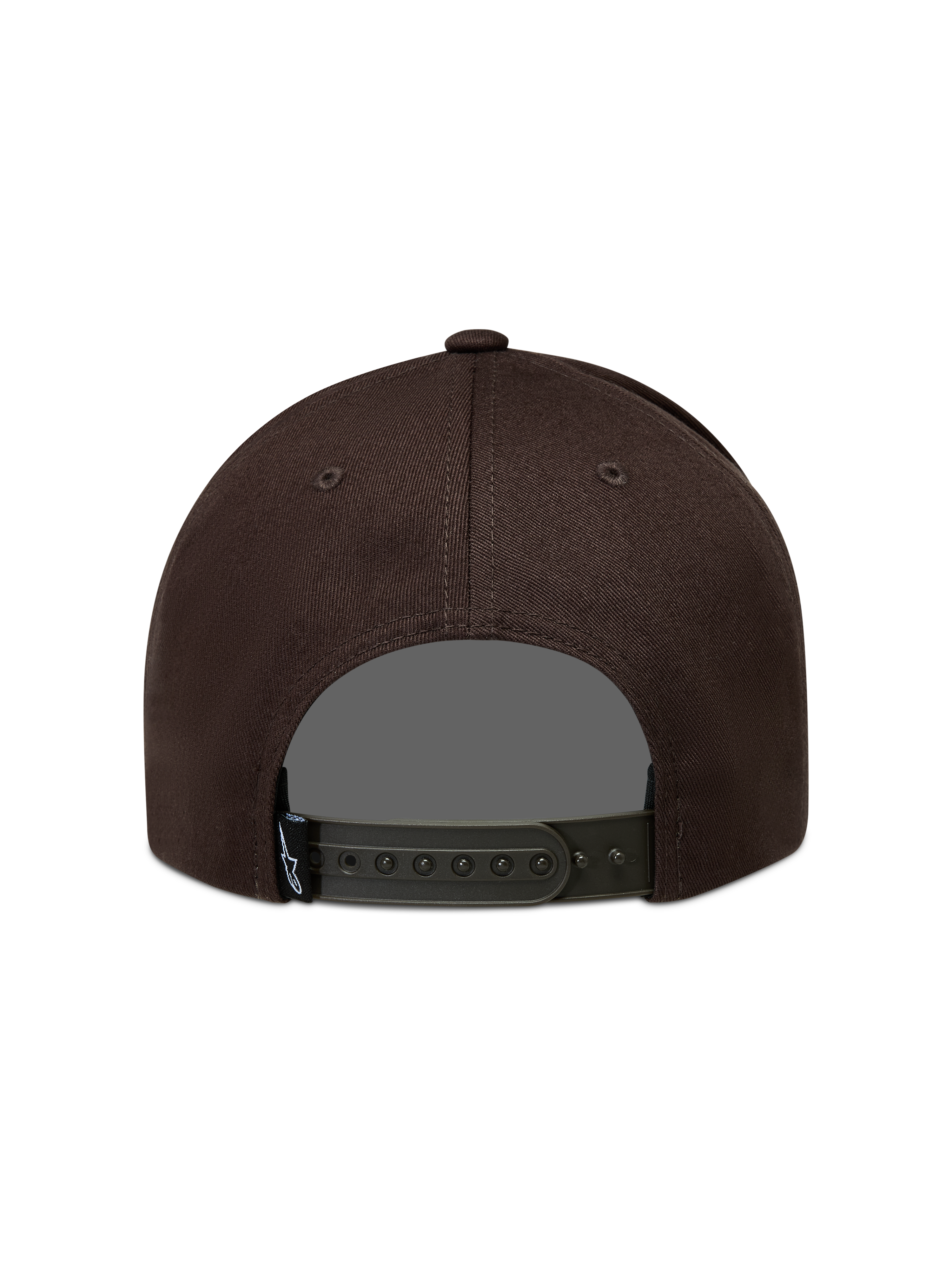 Alpinestars Combo Logo Snapback, gorra marrón de sarga con cierre ajustable, vista trasera