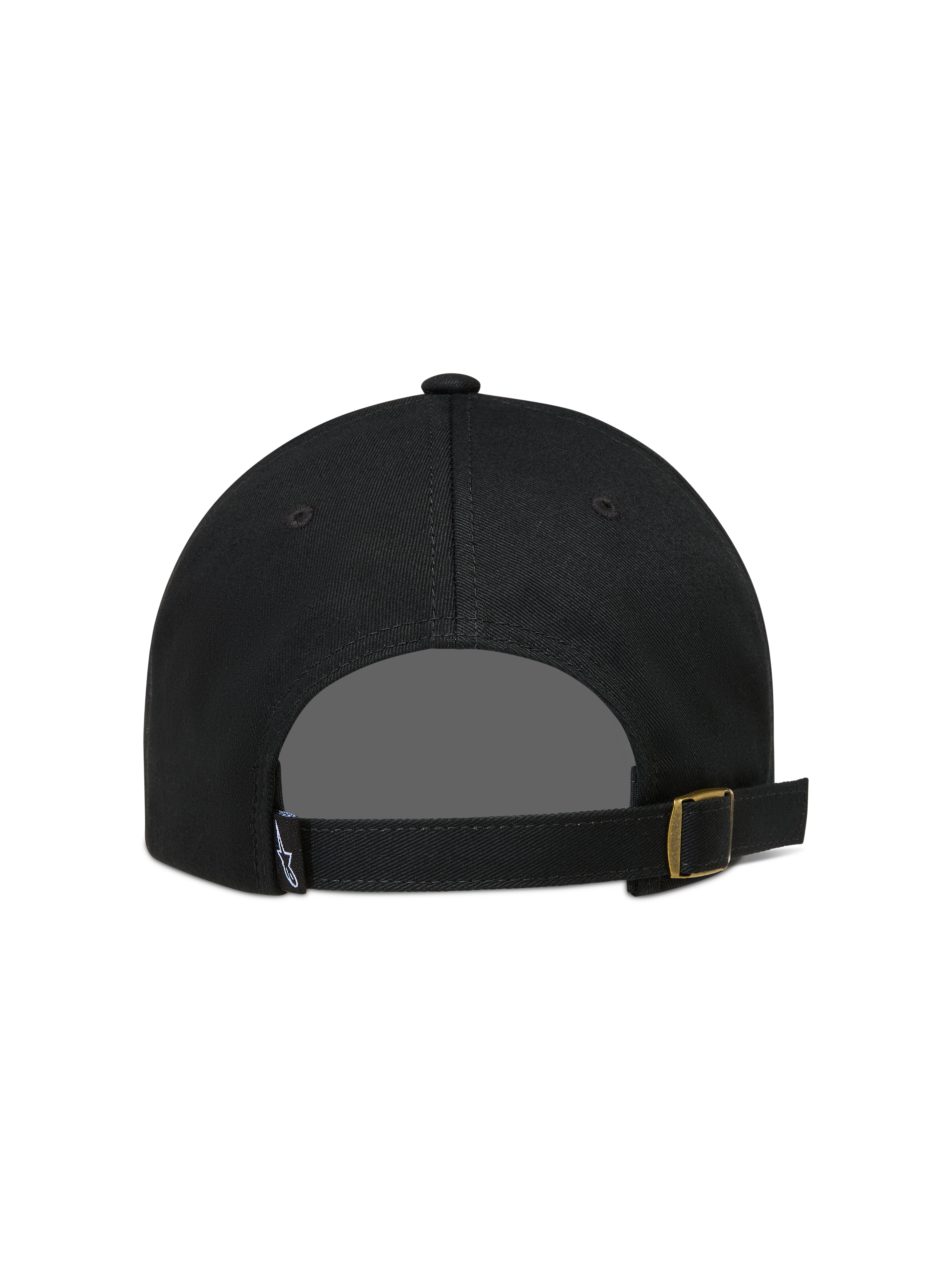 Alpinestars Dylan Dad Gorro, gorra de sarga negra con cierre de correa ajustable y hebilla metálica trasera