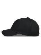Alpinestars Dylan Dad Gorro, gorra negra de sarga con visera curva y corona no estructurada, vista lateral de perfil