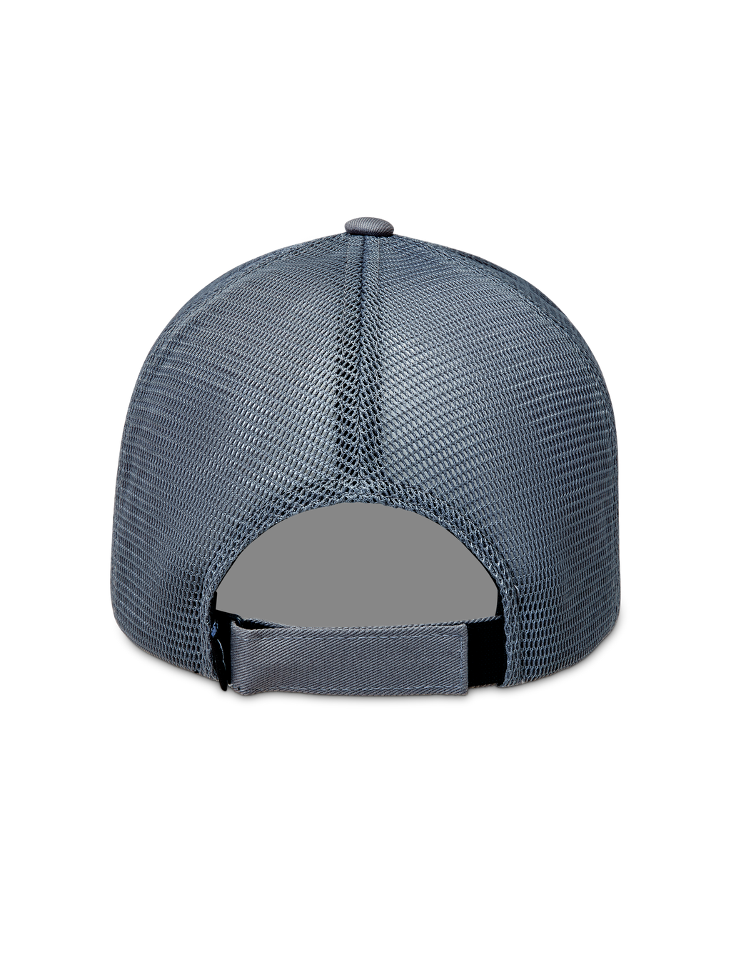 Alpinestars Augment Trucker Hat, Grey Sportswear Cap, rear view with breathable poly diamond mesh and adjustable snapback closure.