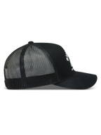 Alpinestars Baron Gorra con visera, negra con malla de poliéster, logotipo blanco lateral y visera curva, ropa deportiva.