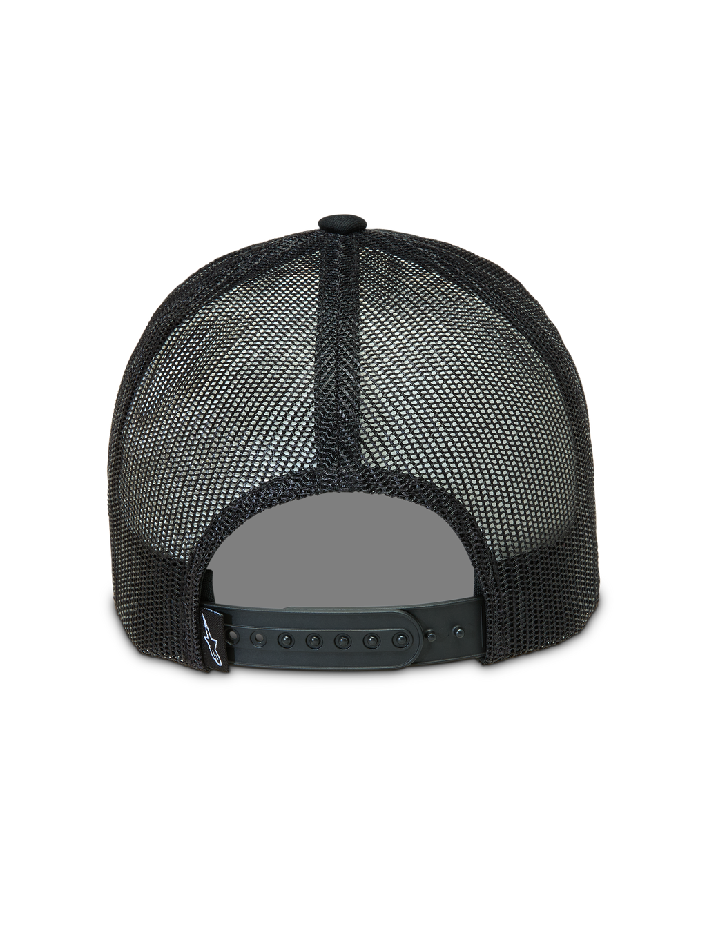 Alpinestars Baron, gorra negra con malla transpirable y cierre de presión ajustable en la parte trasera.