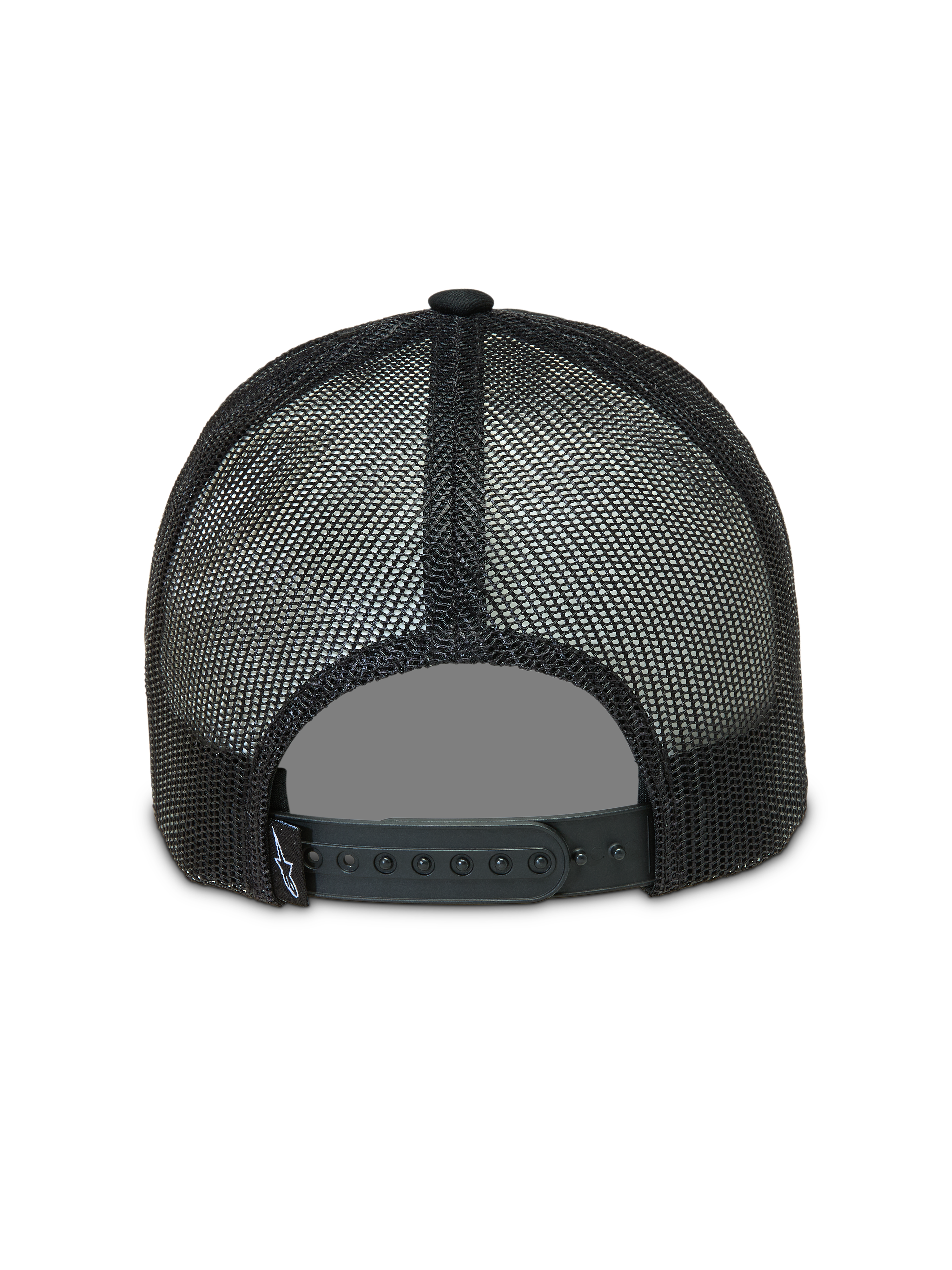 Alpinestars Baron, gorra negra con malla transpirable y cierre de presión ajustable en la parte trasera.