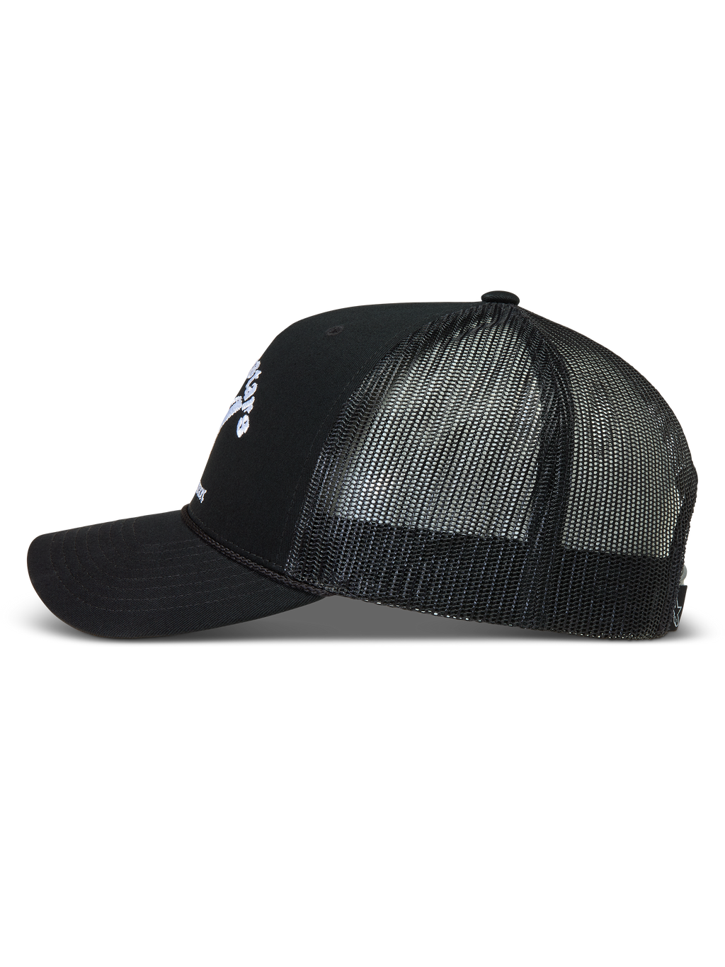 Alpinestars Baron, gorra negra de estilo trucker con malla transpirable, visera curva y frente de sarga