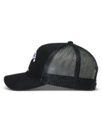 Alpinestars Baron, gorra negra de estilo trucker con malla transpirable, visera curva y frente de sarga
