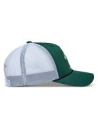 Alpinestars Baron, gorra verde y blanca con visera curva, corona estructurada y malla trasera blanca transpirable, ropa deportiva