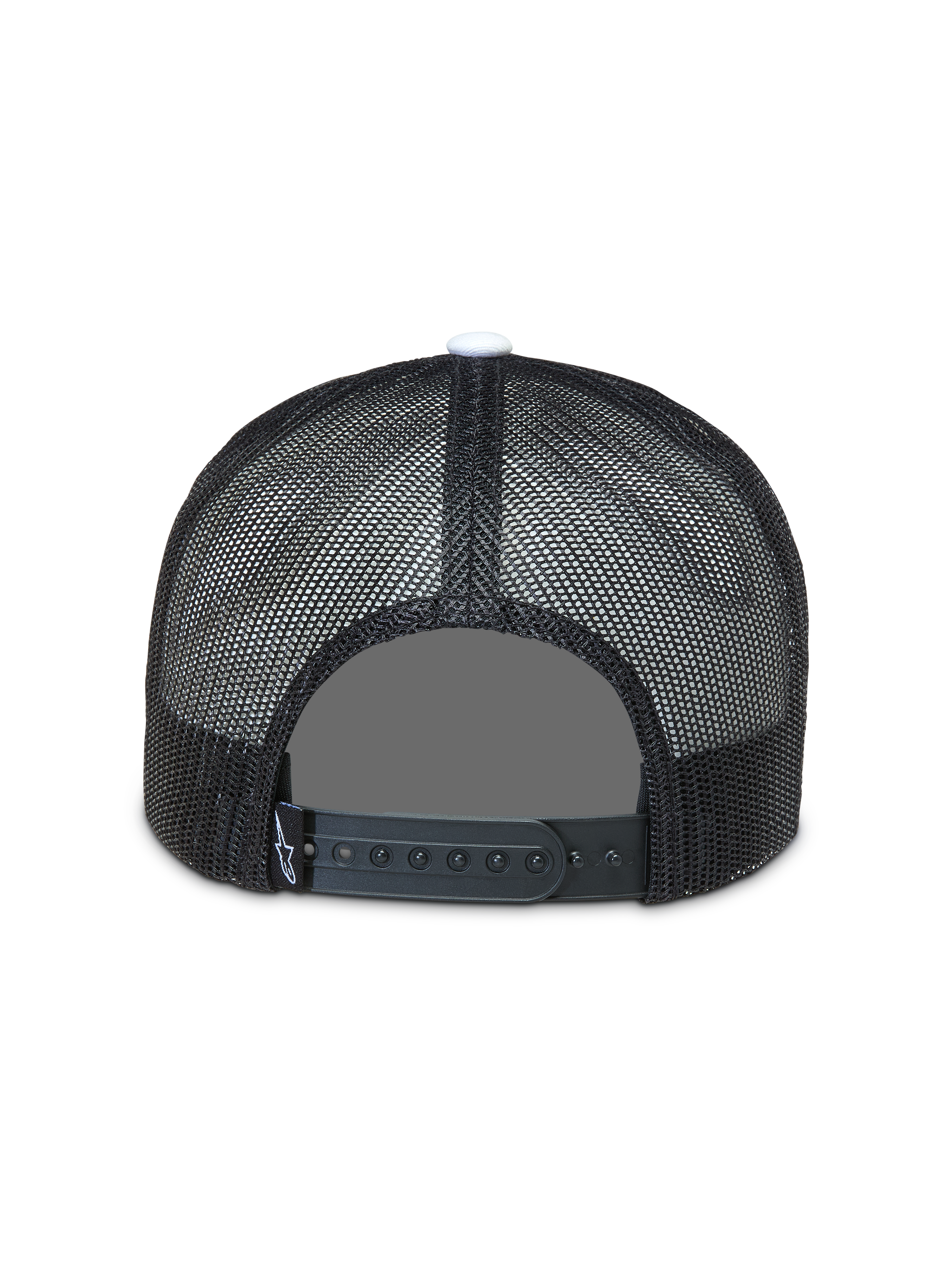 Alpinestars Gravel Gorra con visera, gorra negra tipo trucker con malla transpirable y cierre de presión, vista trasera