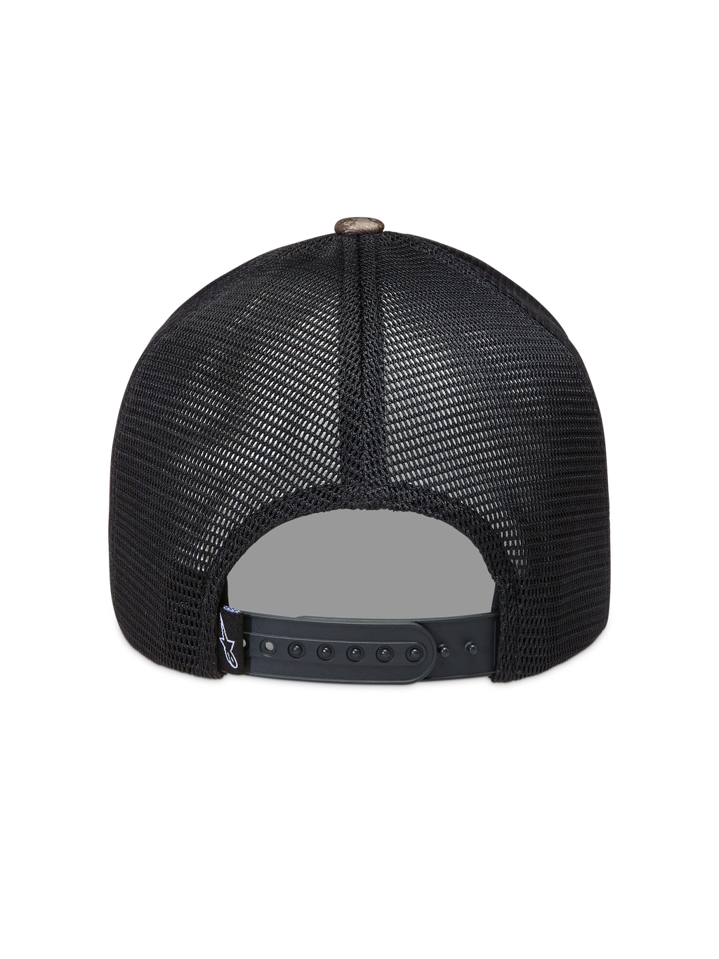 Alpinestars Thicket Realtree, gorra de malla negra con cierre trasero ajustable, vista posterior, ropa deportiva
