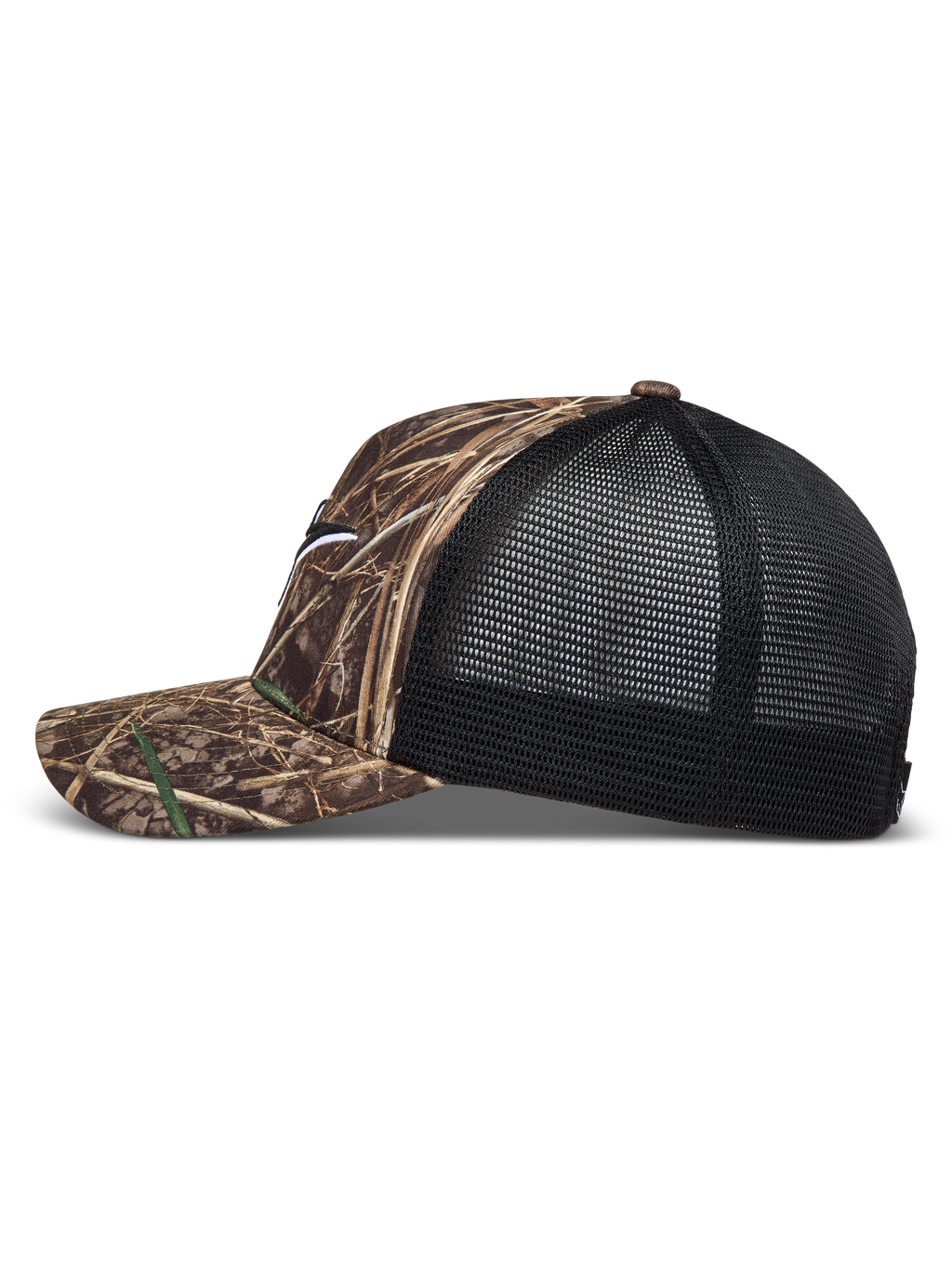 Alpinestars Thicket Realtree, gorra tipo trucker con diseño de camuflaje, malla negra, visera curva y corona estructurada