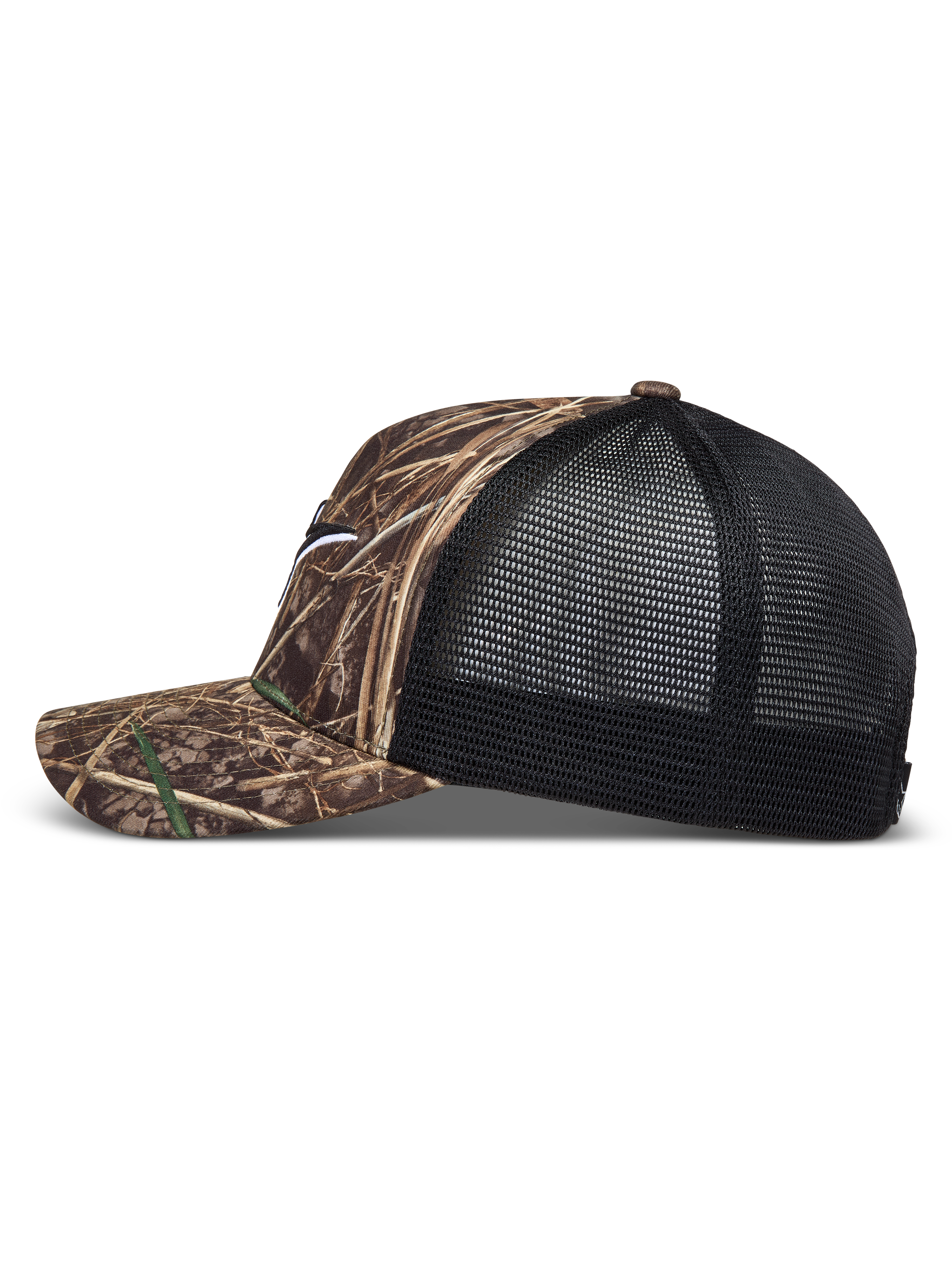 Alpinestars Thicket Realtree, gorra tipo trucker con diseño de camuflaje, malla negra, visera curva y corona estructurada