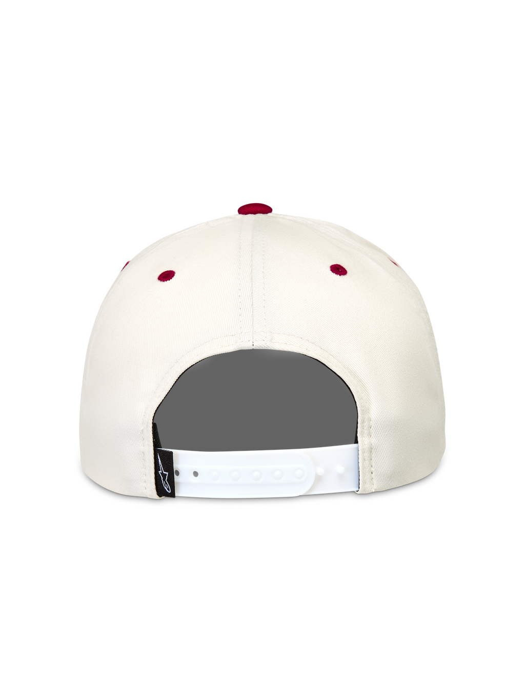Alpinestars Stadium Snapback Gorro, gorra deportiva blanco hueso y roja con cierre trasero ajustable