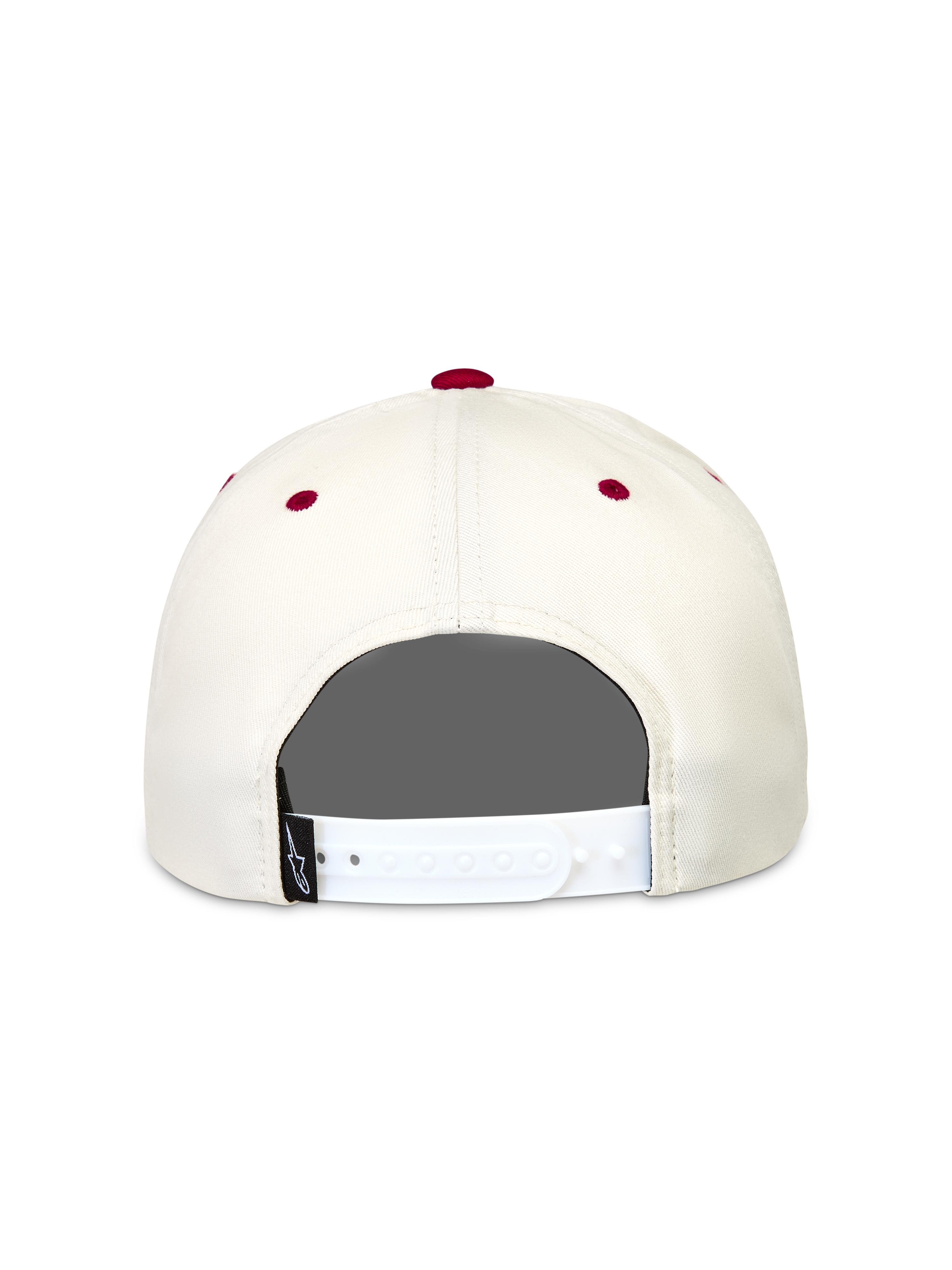 Alpinestars Stadium Snapback Gorro, gorra deportiva blanco hueso y roja con cierre trasero ajustable