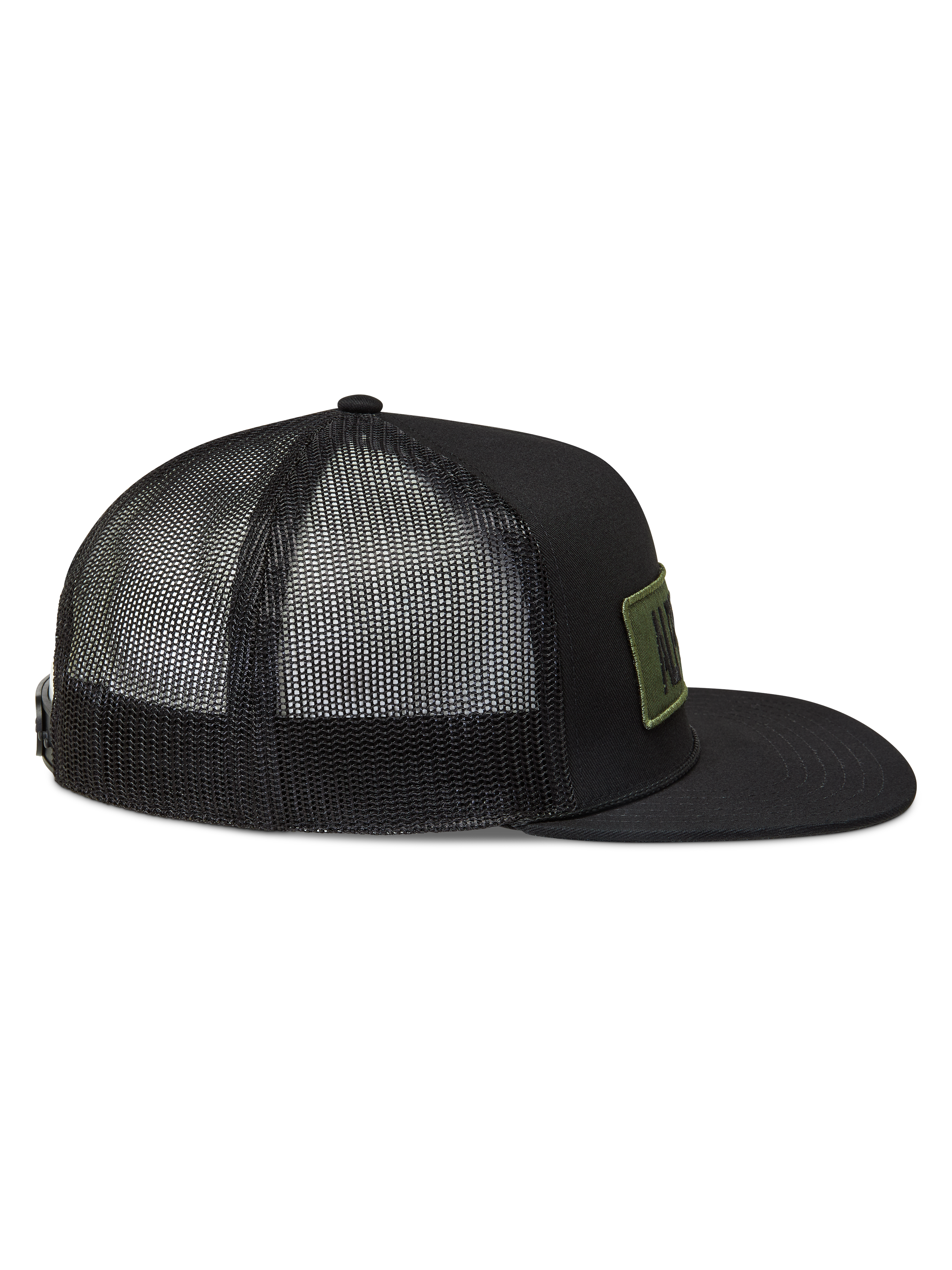 Alpinestars Ten Gorra, gorra deportiva negra con malla trasera transpirable, visera plana y parche de logotipo oliva