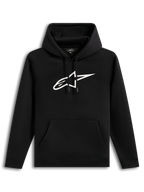 Alpinestars Ageless V3 Hoodie, sudadera con capucha deportiva negra con logotipo bordado blanco y bolsillo tipo canguro