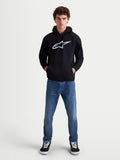 Alpinestars Ageless V3, sudadera con capucha para hombre, negra y blanca, con gran logotipo Astars bordado en el pecho, confeccionada en forro polar suave, ideal para uso casual y sportswear