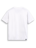 Alpinestars T-Shirt Glyfs CSF, camiseta de mangas cortas blanca, vista posterior que muestra la impresión interna en el cuello y el etiquetado externo