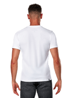 Alpinestars Elliptic CSF Tee, Short Sleeve T-Shirt, White, Back view on model wearing dark grey jeans, Casual Motorsport Streetwear