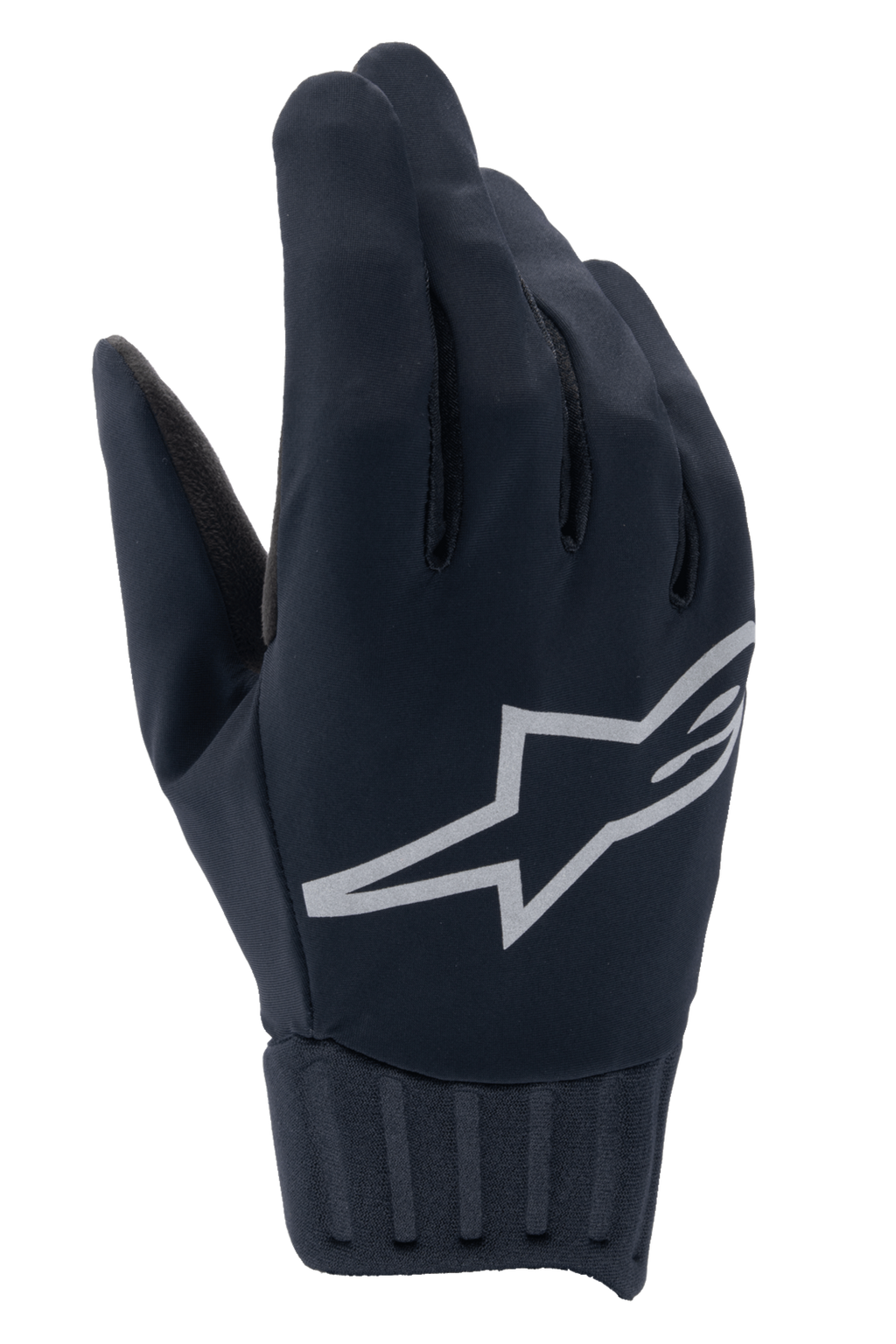 Alpinestars A-Dura Rain Gloves, guantes de MTB impermeables, negros con gran logo de estrella de Alpinestars en gris, puño de neopreno acanalado, construcción de tejido suave para ciclismo en todo tipo de clima