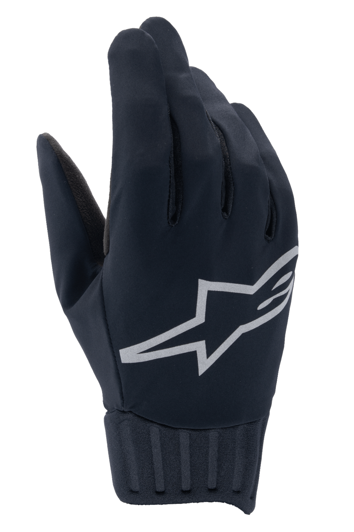 Alpinestars A-Dura Rain Gloves, guantes de MTB impermeables, negros con gran logo de estrella de Alpinestars en gris, puño de neopreno acanalado, construcción de tejido suave para ciclismo en todo tipo de clima