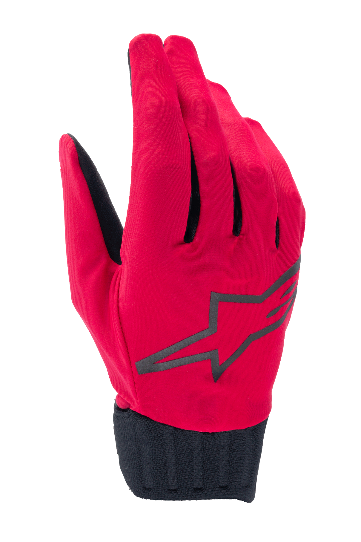 Alpinestars A-Dura Rain Gloves, guantes de ciclismo MTB impermeables, rojo flúor y negro, con logotipo de estrella negra en el dorso, puño de neopreno negro acanalado, diseño elegante de perfil bajo para rodar en todo tipo de clima