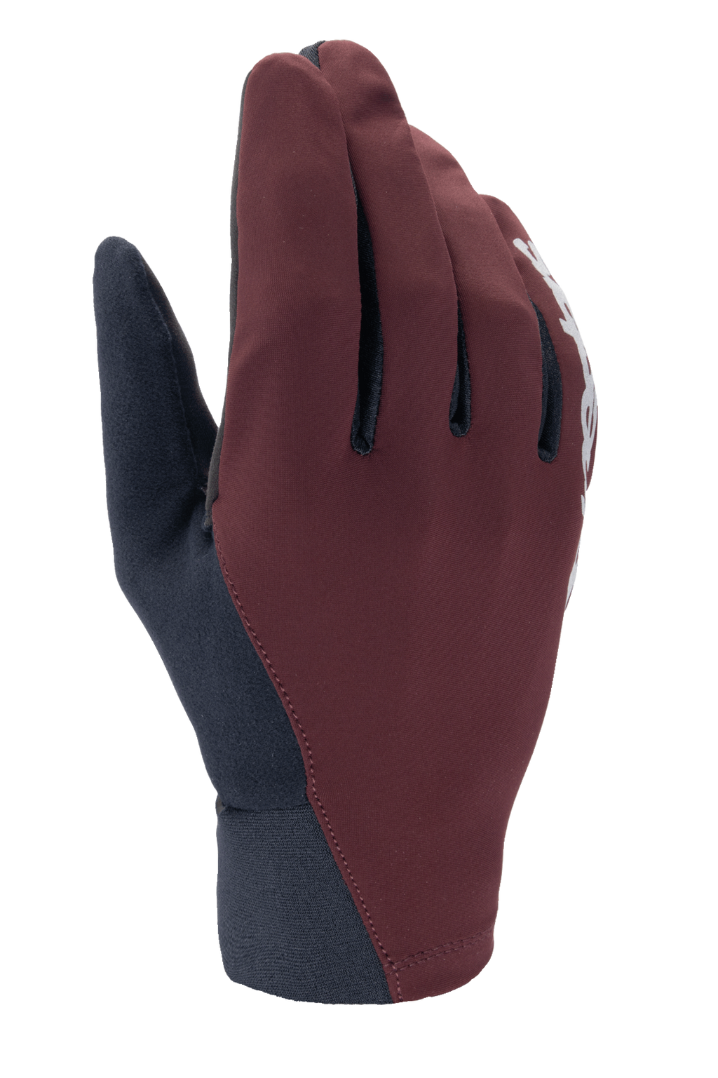 Alpinestars A-Dura Thermal Gloves, guantes de invierno para MTB, granate oscuro y negro, con capa exterior cortavientos y puño de neopreno, detalle de logo blanco y aislamiento térmico para climas fríos