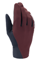 Alpinestars A-Dura Thermal Gloves, guantes de invierno para MTB, granate oscuro y negro, con capa exterior cortavientos y puño de neopreno, detalle de logo blanco y aislamiento térmico para climas fríos