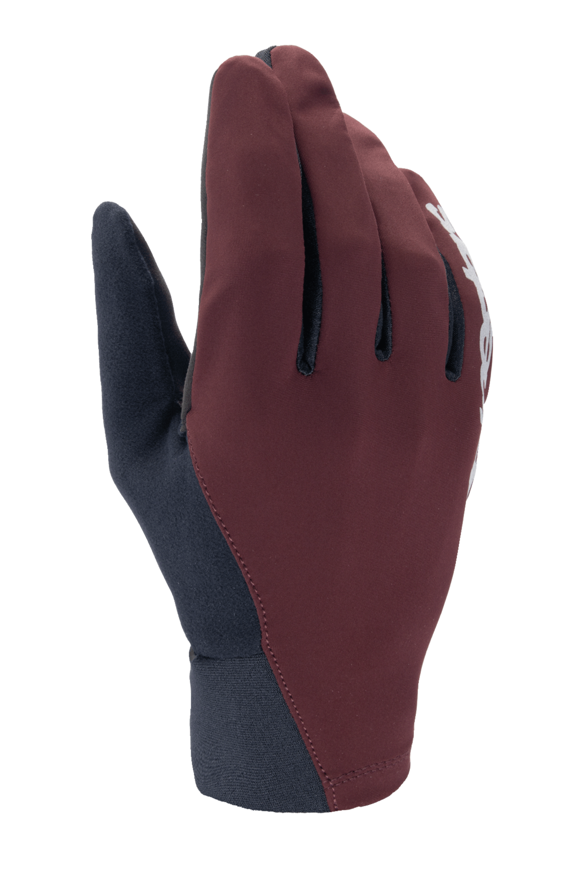 Alpinestars Stella A-Dura Thermal Gloves, guantes de ciclismo MTB para mujer, en granate oscuro y azul marino, con un diseño de perfil bajo, puño de neopreno y logotipo blanco en el lateral, diseñados para climas fríos