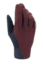 Alpinestars Stella A-Dura Thermal Gloves, guantes de ciclismo MTB para mujer, en granate oscuro y azul marino, con un diseño de perfil bajo, puño de neopreno y logotipo blanco en el lateral, diseñados para climas fríos