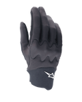 Guantes Alpinestars A-Supra Shield, guantes de ciclismo MTB, negros, diseño estilizado con patrón ondulado de protección en los nudillos, logotipo de estrella blanca en el puño de neopreno, construcción flexible y duradera