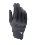 Guantes Alpinestars A-Supra Shield, guantes de ciclismo MTB, negros, diseño estilizado con patrón ondulado de protección en los nudillos, logotipo de estrella blanca en el puño de neopreno, construcción flexible y duradera