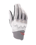 Alpinestars A-Supra Shield Gloves, guantes para ciclismo de montaña, gris claro, con un escudo protector de nudillos ondulado, puño de neopreno gris oscuro con el logo de la estrella roja, diseño ergonómico para ciclismo de gravedad