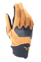 Guantes Alpinestars A-Supra, guantes para ciclismo de montaña, oro oscuro y negro, dorso de spandex flexible con puño de neopreno, con un logotipo de estrella naranja, equipamiento duradero para ciclismo todoterreno
