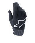 Alpinestars A-Dura Gel Gloves, guantes de ciclismo MTB, negros, gran logotipo de estrella blanca en el dorso, parte superior de poliéster texturizado y spandex, puño de neopreno acanalado