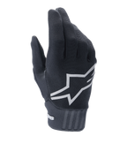 Alpinestars A-Dura Gel Gloves, guantes de ciclismo MTB, negros, gran logotipo de estrella blanca en el dorso, parte superior de poliéster texturizado y spandex, puño de neopreno acanalado