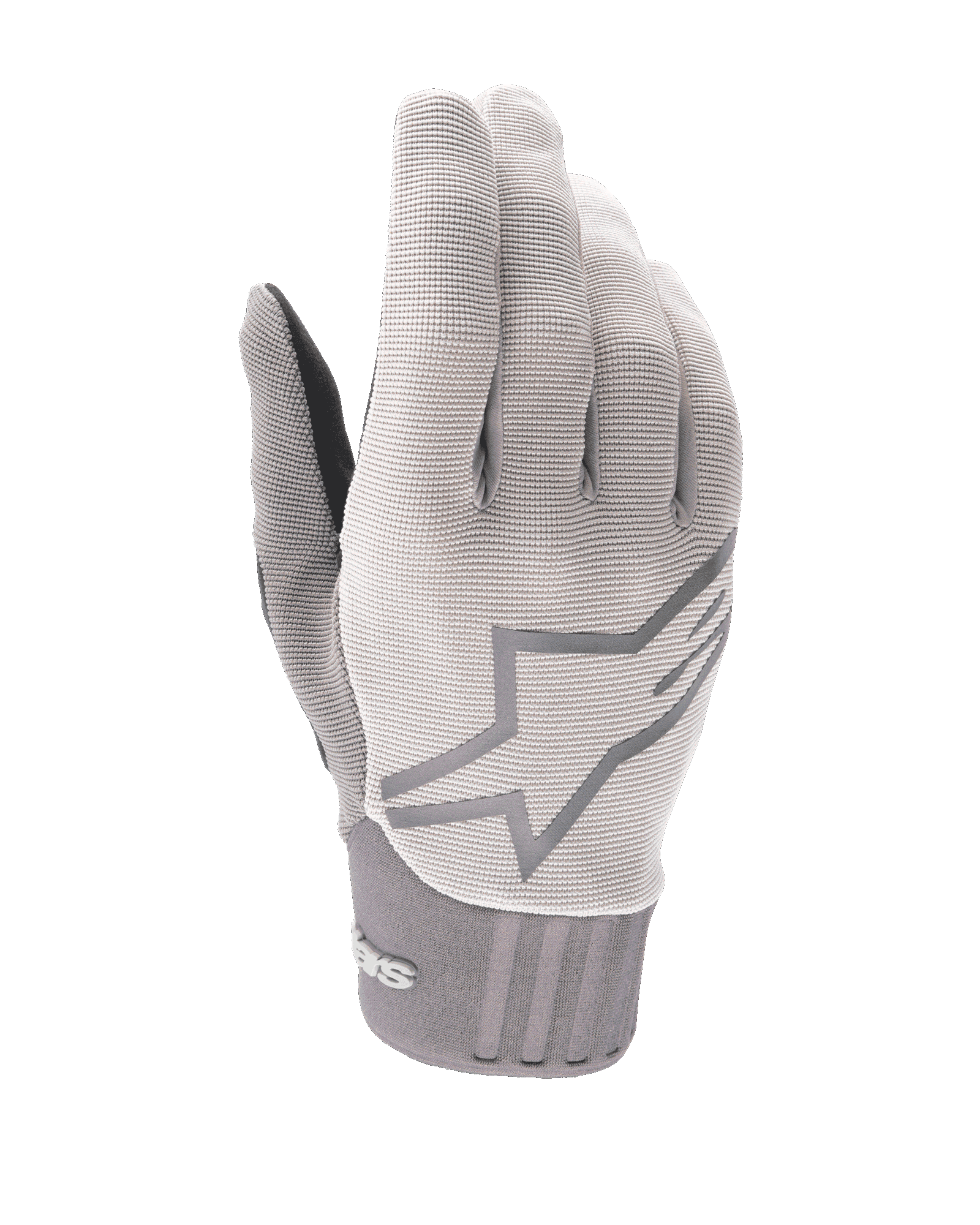 Alpinestars Guantes A-Dura Gel, guantes de ciclismo de montaña, gris claro, tejido texturizado con gran logotipo de estrella en el dorso, puño de neopreno, diseño de palma ergonómico acolchado con gel para conducción todoterreno