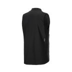 Alpinestars A-Dura Thermal Vest, chaleco de ciclismo negro, vista trasera en tres cuartos que muestra el tejido suave y un pequeño logotipo blanco de Alpinestars en el lateral inferior, aislamiento térmico ligero para ciclismo de montaña