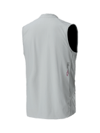 Chaleco térmico Alpinestars A-Dura, Gris Titanio, vista trasera, chaleco de ciclismo ligero con aislamiento, con un pequeño logotipo de Alpinestars y la marca A-Dura en la parte inferior de la espalda, diseño minimalista y limpio para ciclismo de montaña.
