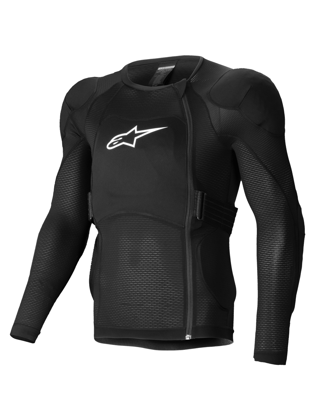 Alpinestars Chaqueta Protectora A-Impact Plasma, chaqueta de protección de mangas largas para ciclismo de montaña, negra con logotipo blanco, protectores Nucleon Plasma certificados CE nivel 2 y tejido de malla transpirable