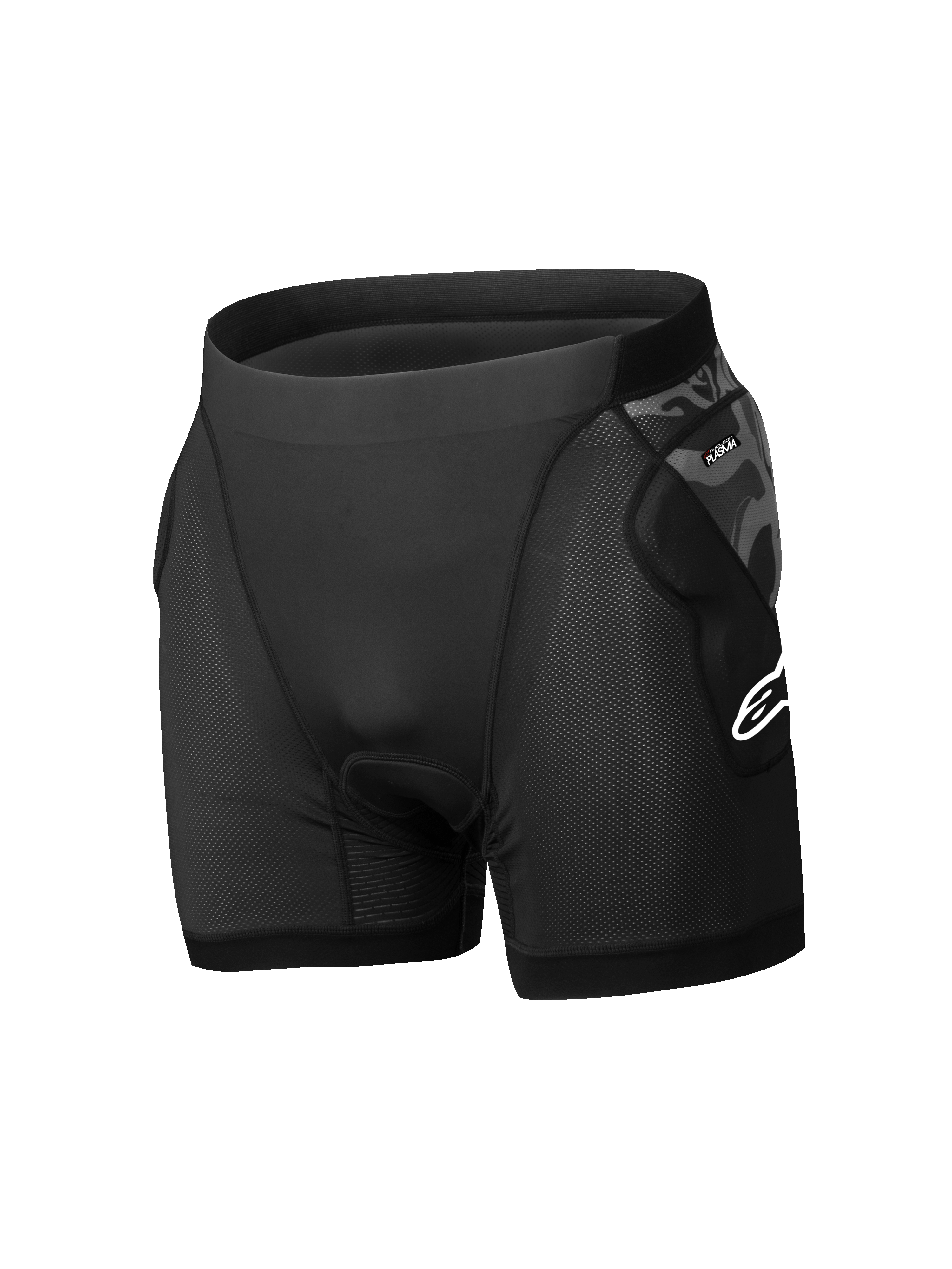 Alpinestars A-Motion Plasma Protection Boxers, Men's Mountain Bike Protection Shorts, Black Camo, CE Level 1 Hip Protectors, breathable mesh