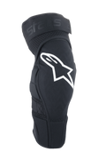 Alpinestars A-Impact Plasma Elite Knee Protector, rodilleras para MTB, negras con el logotipo Astar en blanco, diseño ergonómico precurvado con ventilación de malla y cierre de doble correa ajustable