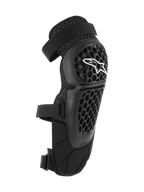 Protectores de rodilla y espinilla Alpinestars Bionic Plus, negros, protección para todoterreno y MTB, con carcasa perforada de panal, logo de Alpinestars blanco, correas dobles ajustables y ventilación de malla 3D, diseño ergonómico curvo