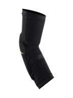 Protectores de rodilla Alpinestars Paragon Plus, negro y amarillo ácido, rodilleras ligeras tipo slip-on con malla elástica transpirable, diseño ergonómico preformado para ciclismo de montaña y protección todoterreno
