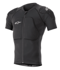 Alpinestars Paragon Lite Protection Jacket de manga corta, negra, armadura para MTB con acolchado integrado en hombros y pecho, cremallera frontal, tejido de malla transpirable, logotipos blancos de Alpinestars y diseño ajustado para trail