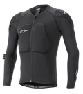 Alpinestars Paragon Lite Protection Jacket - Manga Larga, protección corporal para MTB, negra, construcción de malla transpirable con pecho y hombros acolchados, cremallera frontal, logo de estrella blanca en el pecho, diseño ligero y ajustado