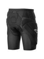 Alpinestars Vector Tech Shorts, pantalones cortos de protección para ciclismo negros, con acolchado de espuma de memoria EVA integrado en caderas y espalda, construcción de malla elástica transpirable y logotipo blanco de Alpinestars en el lateral
