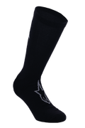 Alpinestars A-Dura Thermal Socks, calcetines de ciclismo negros con logo Astars gris, longitud a media pantorrilla con puño acanalado, tejido térmico elástico suave para ciclismo de montaña en invierno