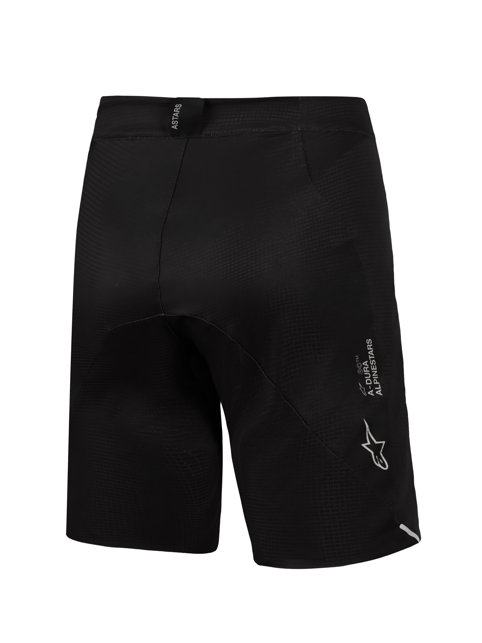 Pantalones cortos Alpinestars A-Dura Elite Flex negros, tejido ripstop, vista trasera con diseño duradero para MTB.