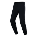 Pantalones impermeables Alpinestars A-Dura, pantalones de ciclismo MTB, negros, diseño técnico de ajuste slim con bolsillos laterales con cremallera y hebilla de trinquete en la cintura, tejido impermeable liso, equipamiento de rendimiento minimalista para ciclismo de montaña