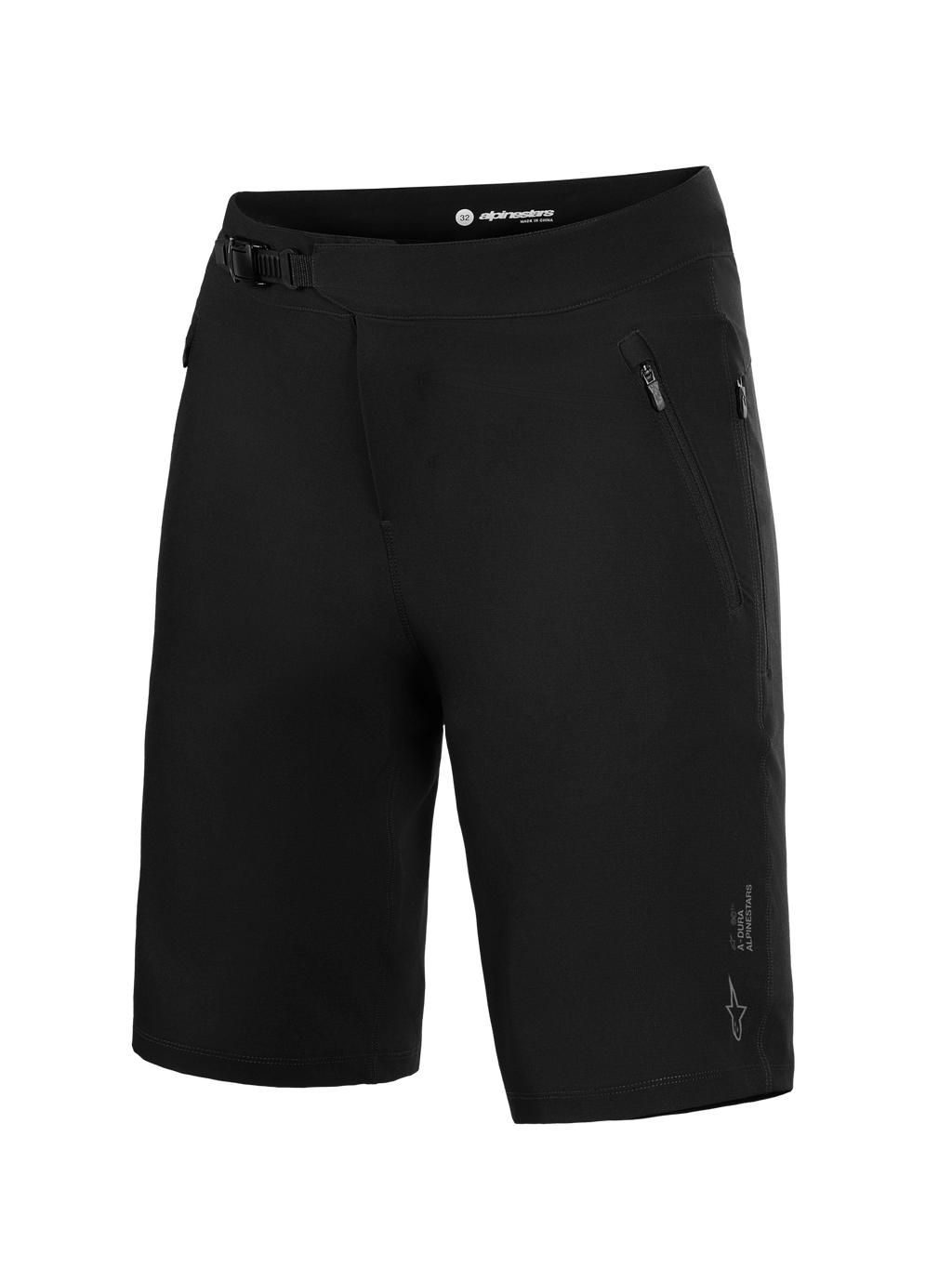 Pantalones cortos Alpinestars A-Dura Ride negros, con cierre de trinquete y bolsillos con cremallera para MTB.